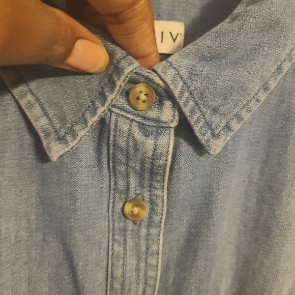 Ava & Viv | Women's Long Sleeve Button Down Tencel or Denim Shirt (Size 2X) - Picture 5 of 12